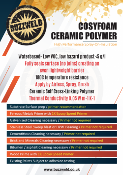 CosyFoam Ceramic Polymer Spray On Insulative coating 400ML Aerosol